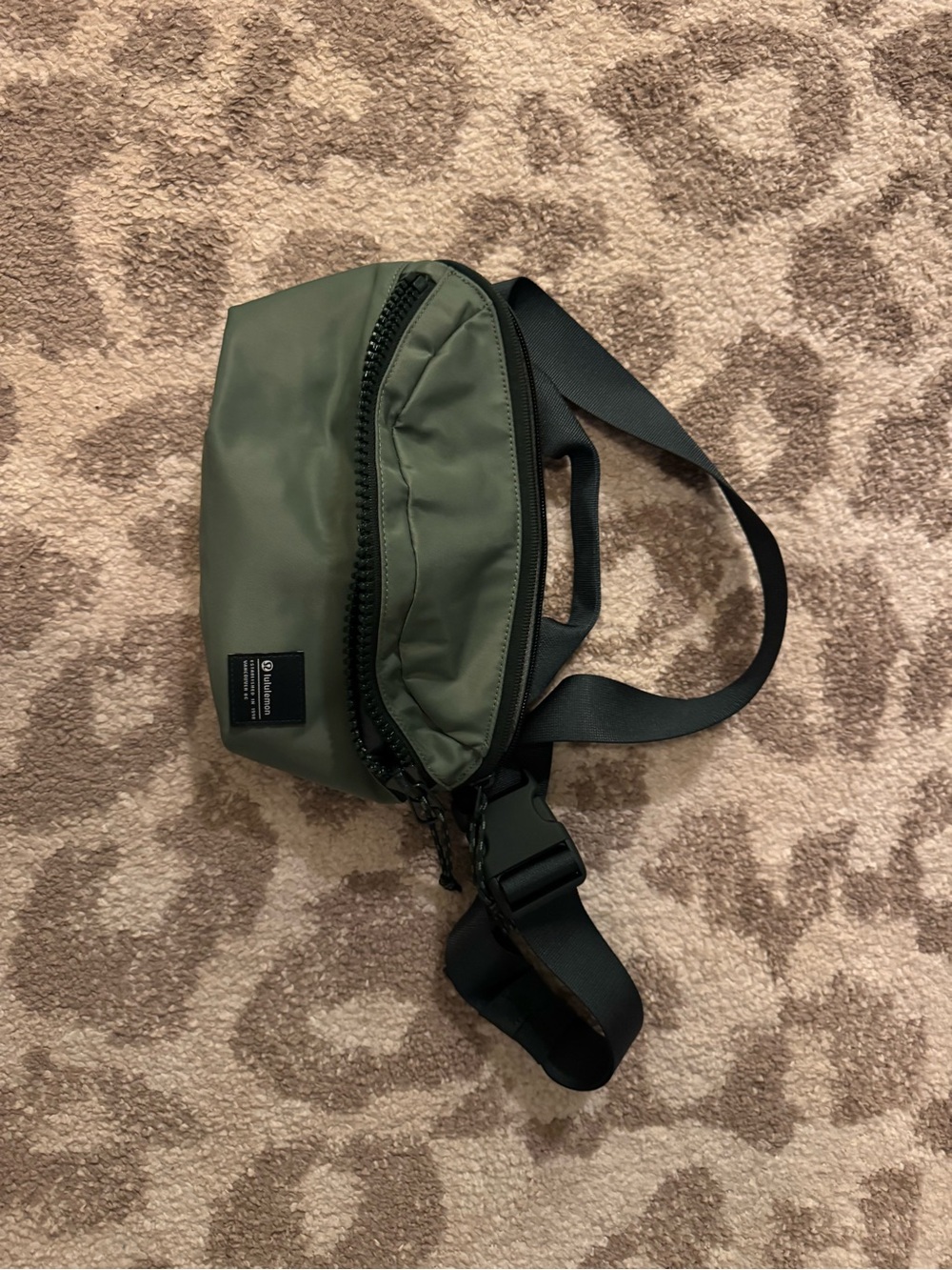 Olive Green Belt Bag - Minimal Nylon Crossbody